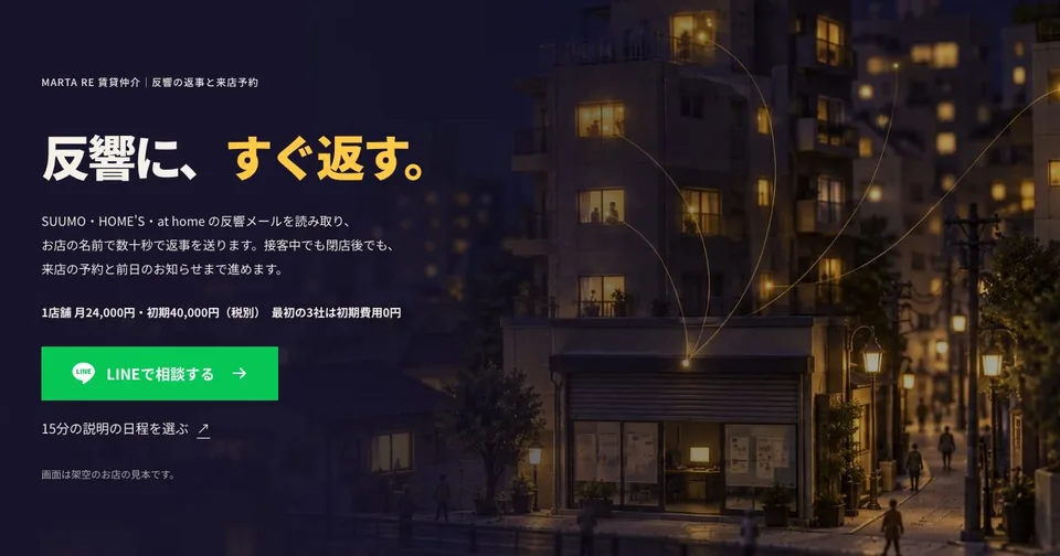 MARTA RE 賃貸仲介 — 反響に、すぐ返す。